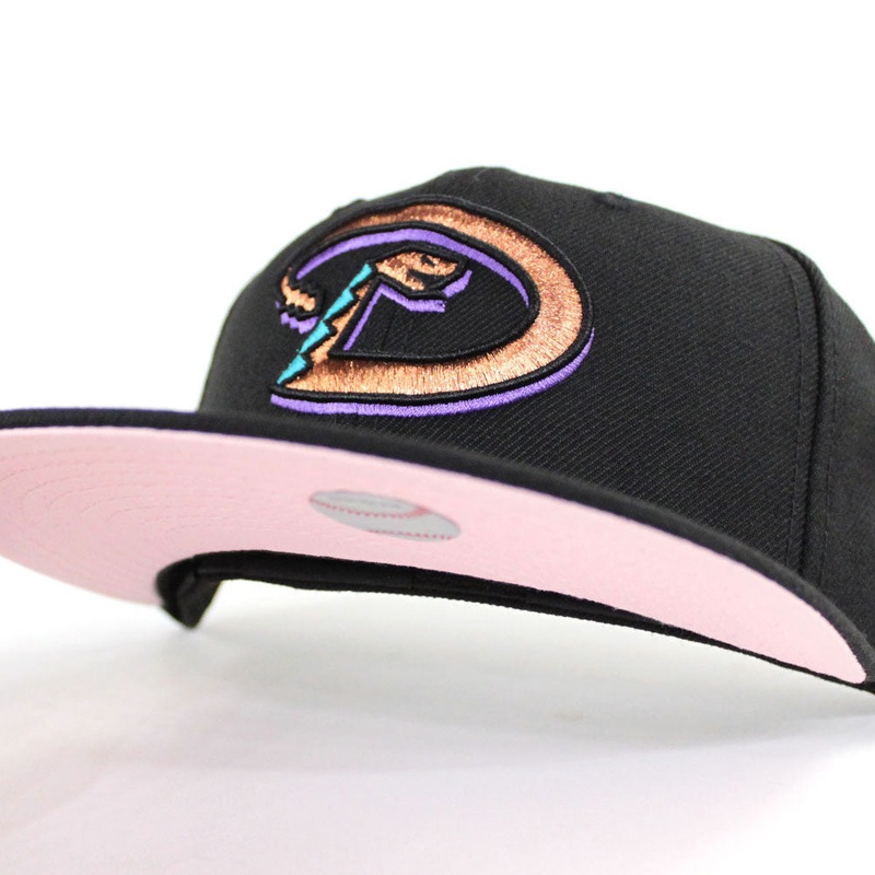Arizona Diamondbacks 2001 World Series New Era 59Fifty Fitted Hat (Black Pink Under Brim) 7