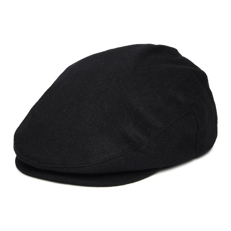 Brixton Hats Hooligan Flannel Flat Cap – Black Small-56cm