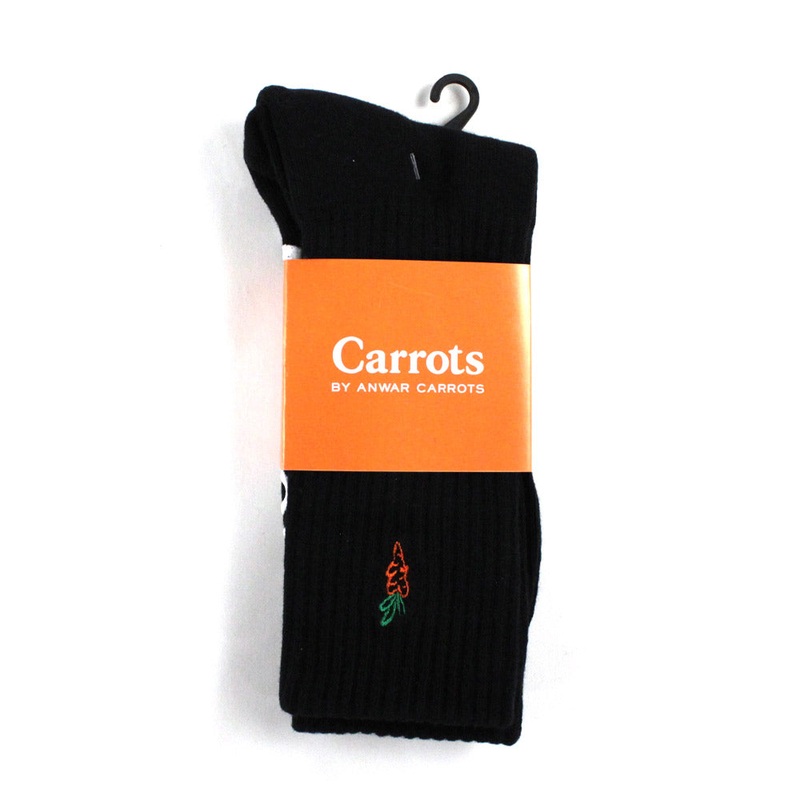 CARROTS X McNAIRY WORD MARK CREW SOCKS (Black) One Size