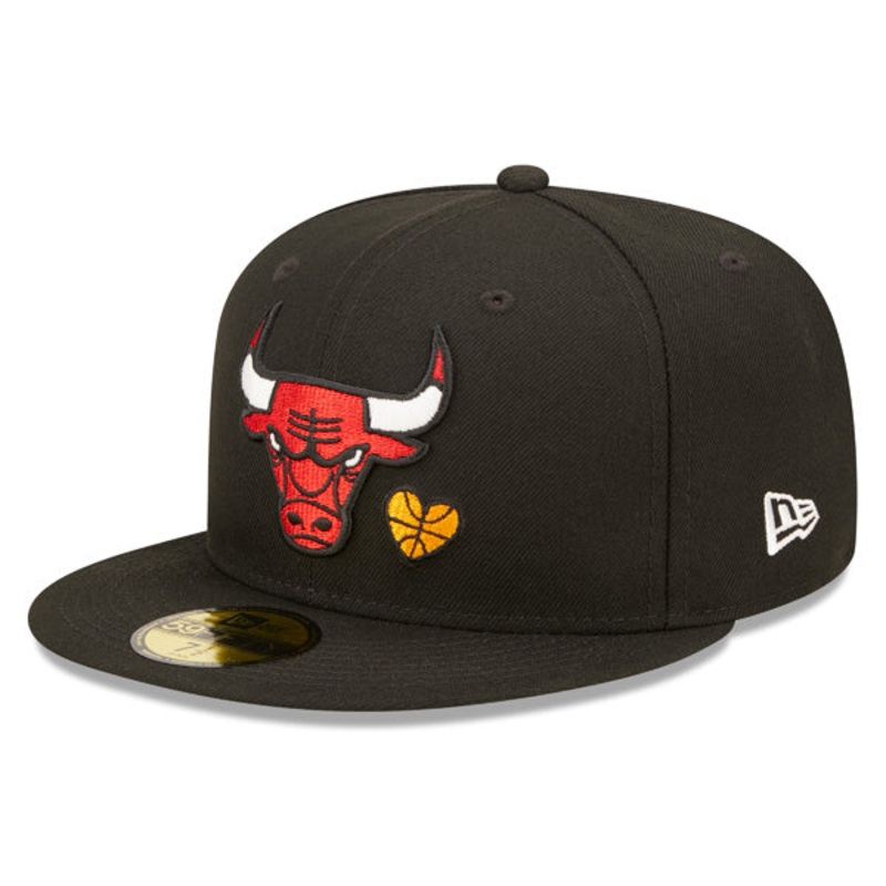 Chicago Bulls TEAM HEARTS Exclusive New Era Fitted 59Fifty NBA Hat – Black 7