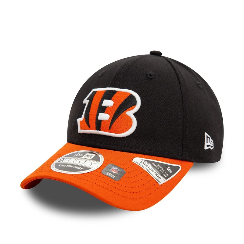 Cincinnati Bengals NFL Black 9FORTY Stretch Snap Adjustable Cap OSFM