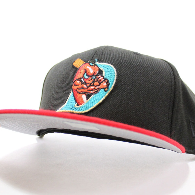 El Paso Diablos New Era 59Fifty Fitted Hat (Black Red Gray Under Brim) 7