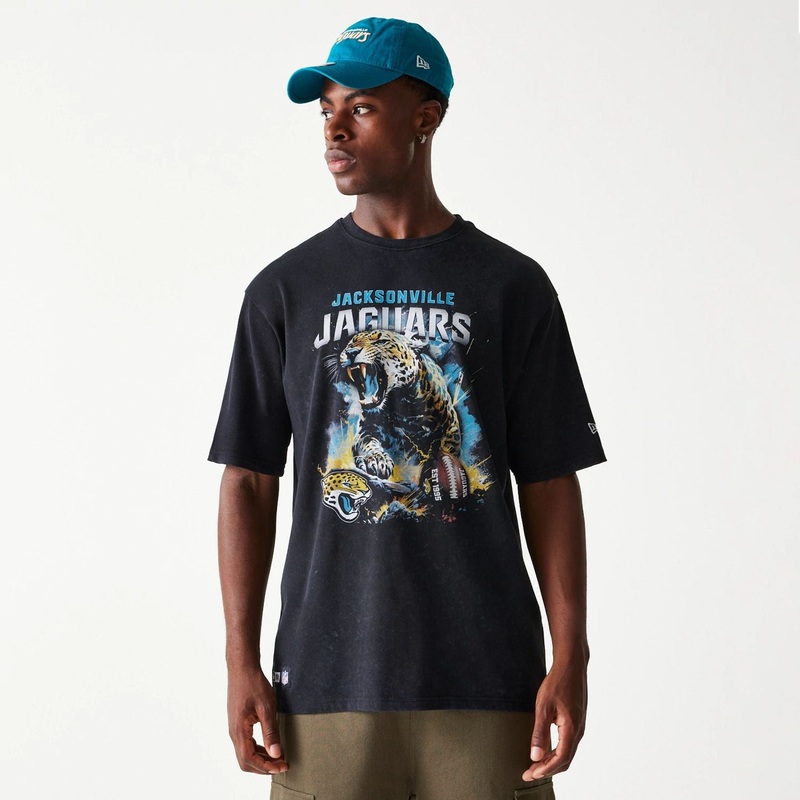 Jacksonville Jaguars NFL Games Premium Apparel Black Oversized T-Shirt XS