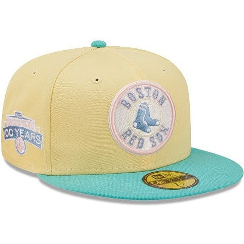 New Era Boston Red Sox 100 Years Yellow/Teal 59FIFTY Fitted Hat