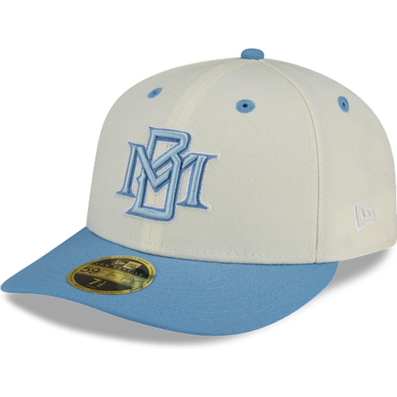 New Era Milwaukee Brewers Chrome Sky Low Profile 2022 59FIFTY Fitted Hat