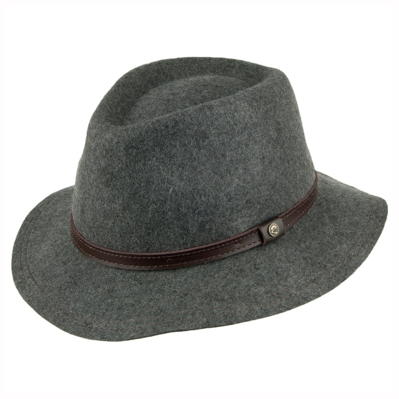 Sunday Afternoons Hats Tessa Water Repellent Wool Felt Fedora Hat – Grey 1-Size