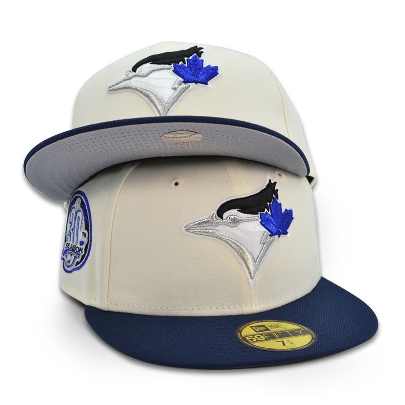 Toronto Blue Jays “MIDNIGHT JAYS” Exclusive New Era 59Fifty Fitted Hat – Chrome/Ocean Side 6 7/8