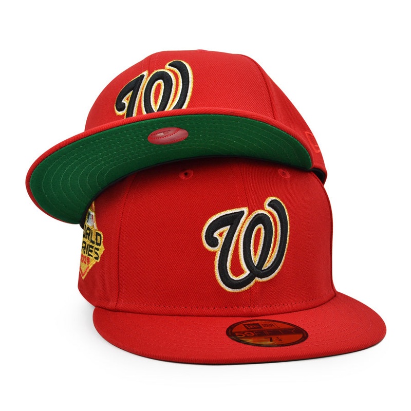 Washington Nationals 2019 WORLD SERIES Exclusive New Era 59Fifty Fitted Hat – Scarlet 6 7/8
