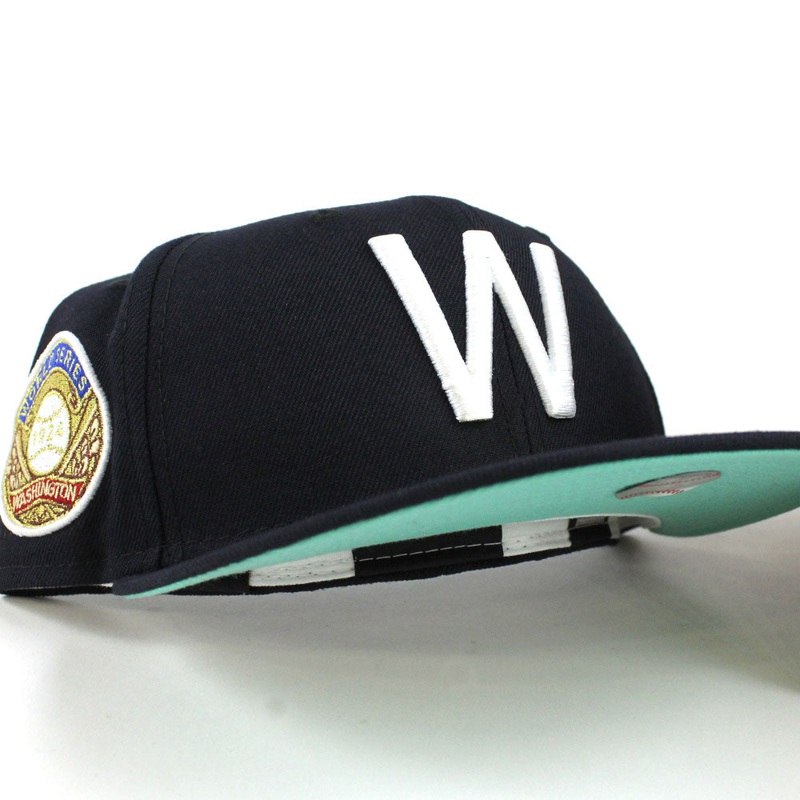 Washington Senators 1924 World Series New Era 59FIFTY Fitted Hat (Navy Mint Under Brim) 7