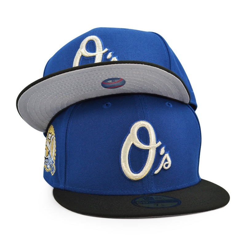 Baltimore Orioles 50th ANNIVERSARY Exclusive New Era 59Fifty Fitted Hat – SB Blue/Black 6 7/8