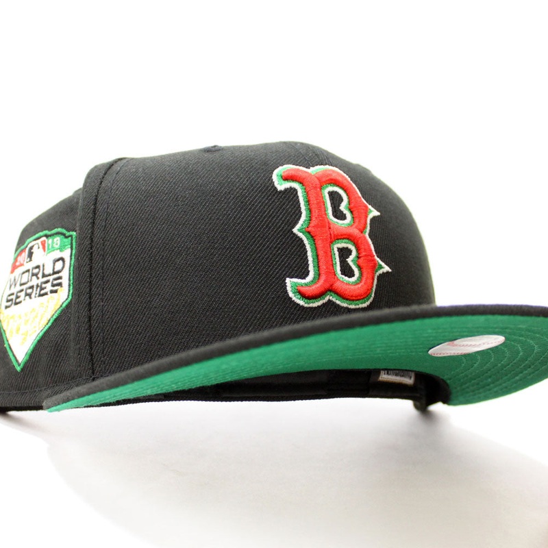 Boston Red Sox 2018 World Series New Era 59Fifty Fitted Hat (Glow in the Dark Black Green Under Brim) 7