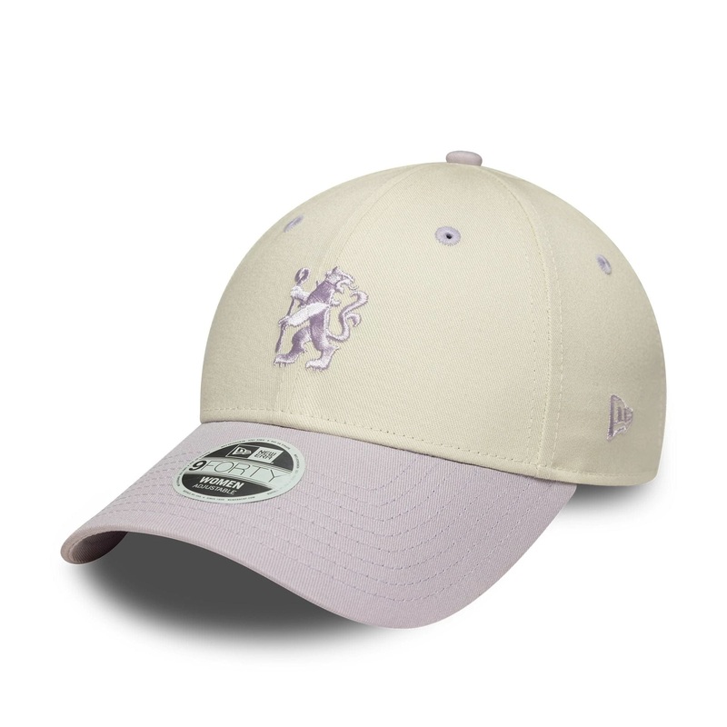 Chelsea FC Lion Crest Womens Contrast Cream 9FORTY Adjustable Cap OSFM