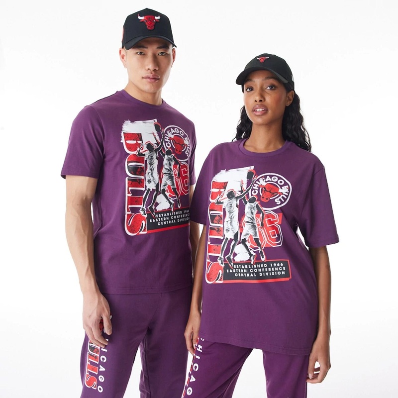 Chicago Bulls NBA Player Graphic Dark Purple T-Shirt XS