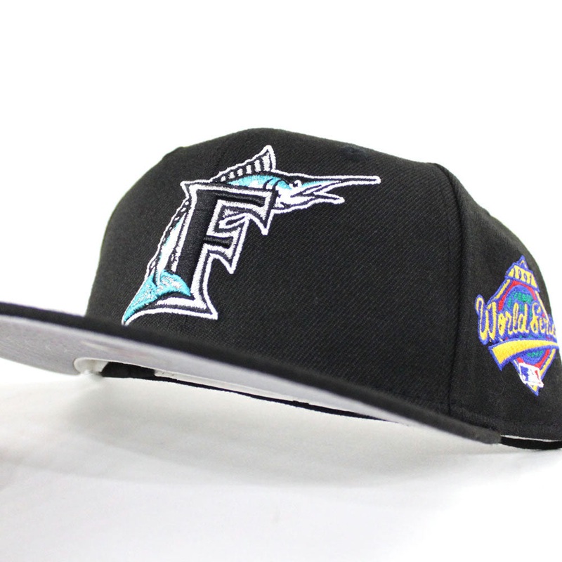 Florida Marlins 1997 World Series Patch New Era 59Fifty Fitted Hat (Black Gray Under brim) 6 7/8