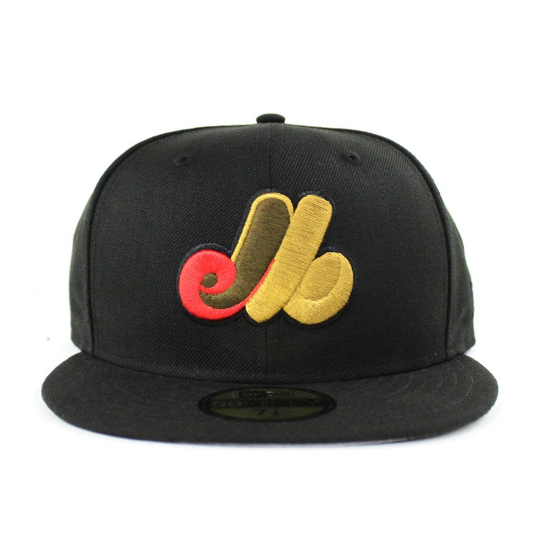 Montreal Expos New Era Fitted 59Fifty hat (Air Jordan IX XIII Olive Black Moss Green GRAY UNDER BRIM) 7