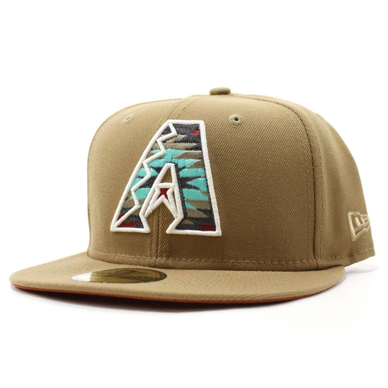 New Era Arizona Diamondbacks Khaki 59FIFTY Fitted Hat (Glow in the Dark)