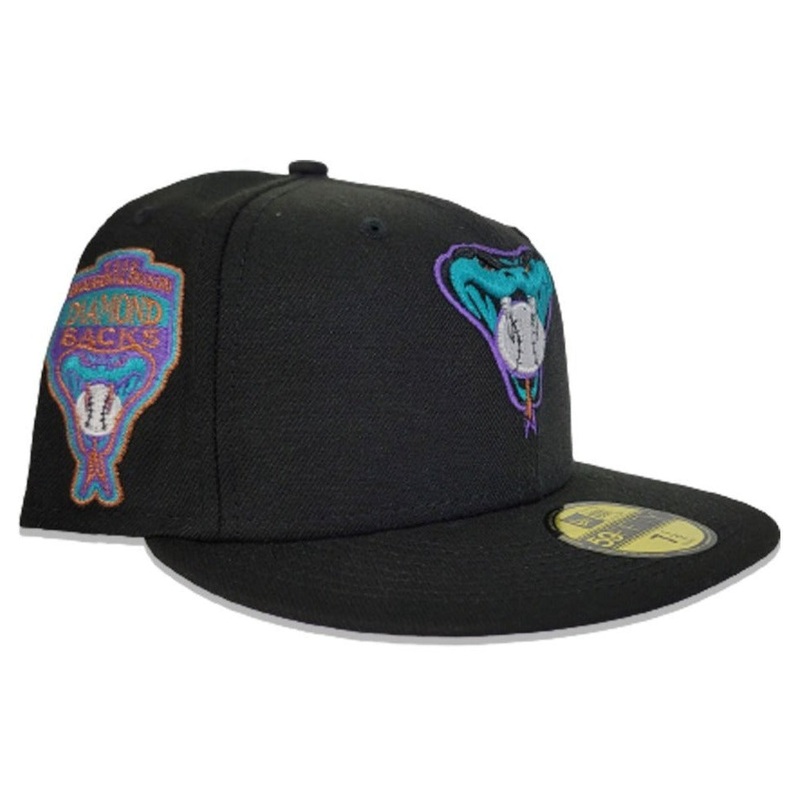New Era Black Arizona Diamondbacks Purple Bottom 1998 Inaugural Season 59Fifty Fitted