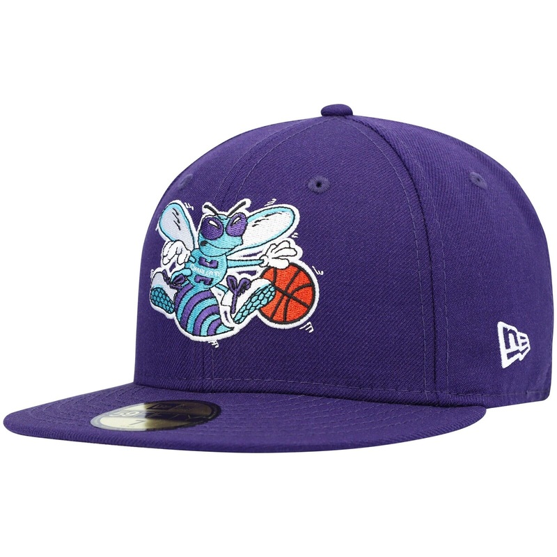 New Era Charlotte Hornets Purple Hardwood Classics Collection 59FIFTY Fitted Hat