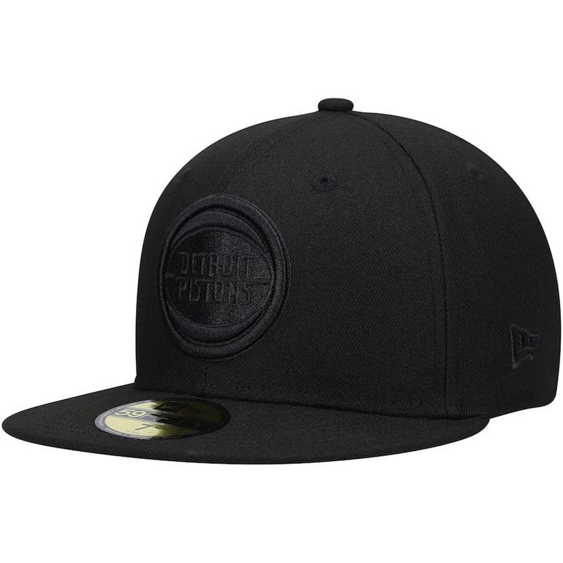 New Era Detroit Pistons Black on Black 59Fifty Fitted Hat