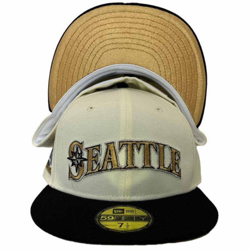 New Era Seattle Mariners ‘Champagne’ 40th Anniversary Gold UV 59FIFTY Fitted Hat