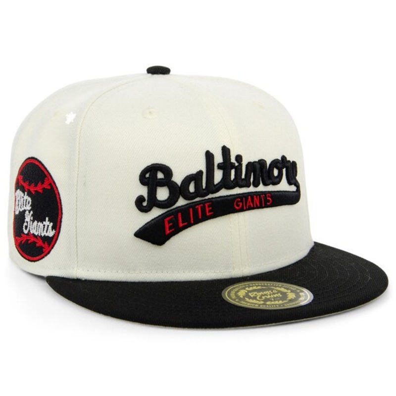 Rings & Crwns  Baltimore Elite Giants Team Fitted Hat – Cream/Black