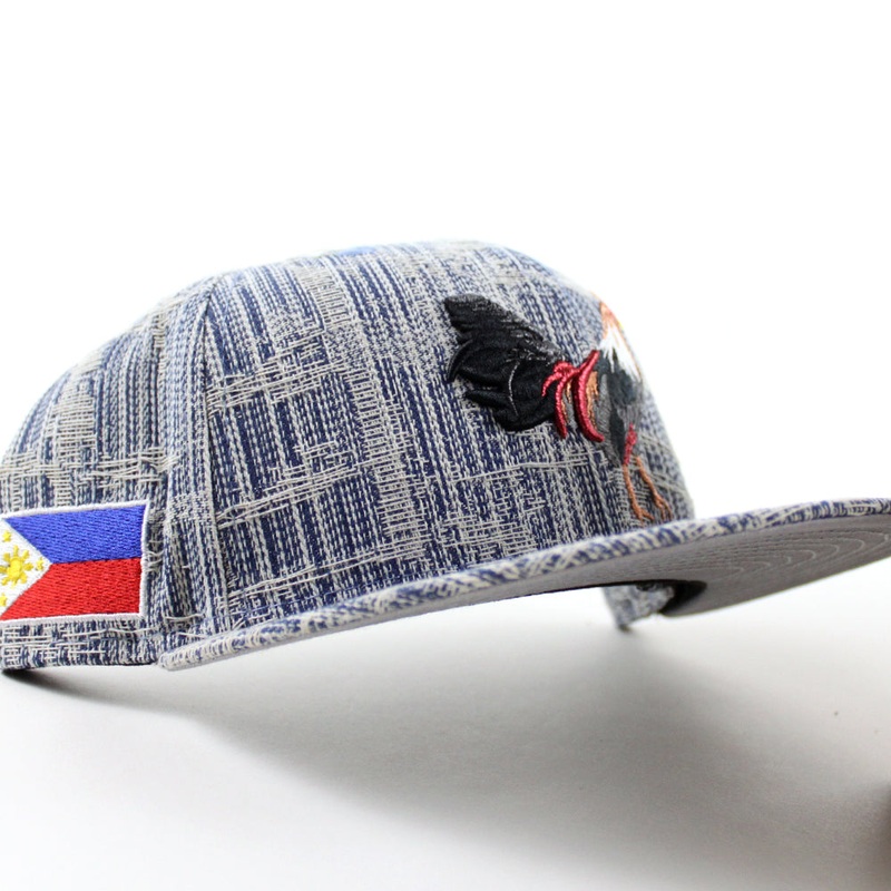 ROOSTER PHILIPPINES Flag New Era 9Fifty 9Fifty Snapback Hat (Stressed Denim Gray Under Brim) One Size