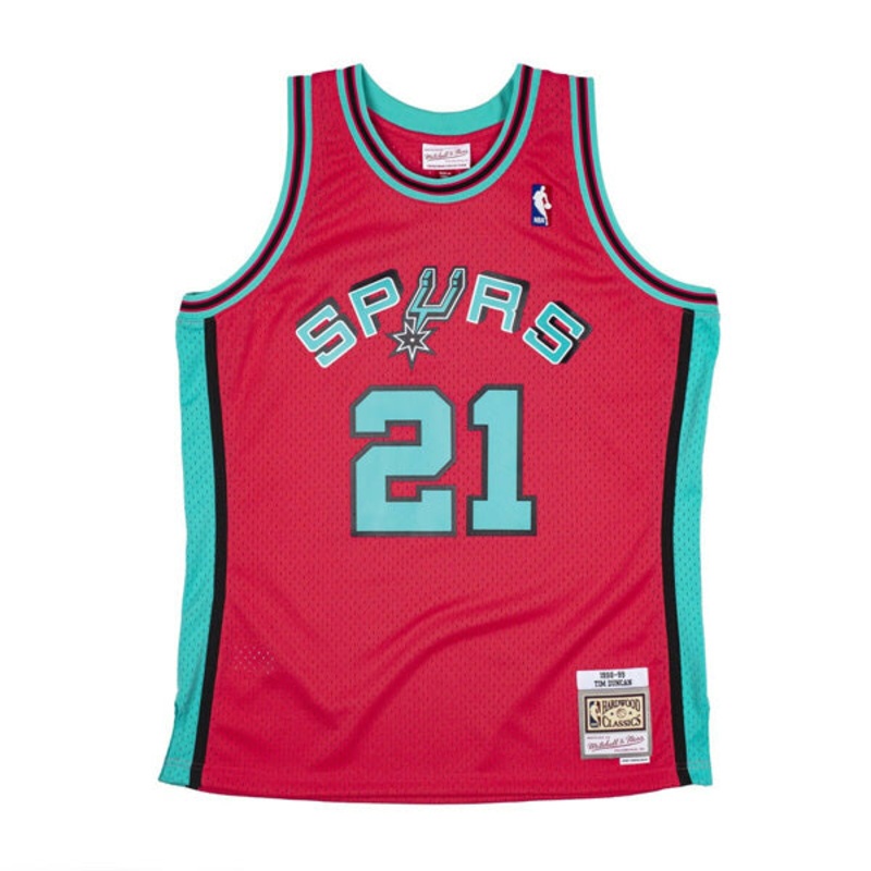 Tim Duncan 1998-99 San Antonio Spurts Mitchell & Ness HWC RELOAD Swingman Jersey – Pink S