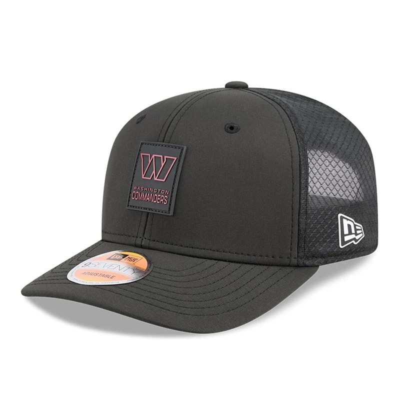 Washington Commanders NFL Sideline 2025 Black 9SEVENTY Trucker Stretch Snap Adjustable Cap OSFM