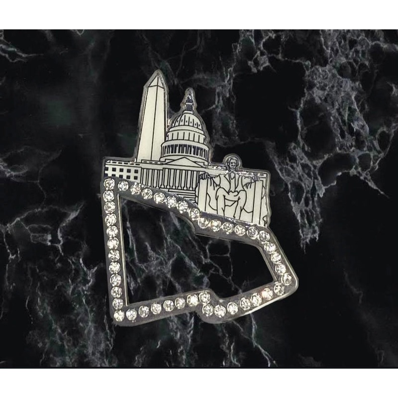 Washington Nationals NATIONS CAPITAL Exclusive GLOW IN THE DARK RHINESTONES Hat Pin