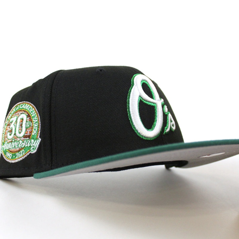 Baltimore Orioles 30th Anniversary 59Fifty New Era Fitted Hat (Black Emerald Gray Under Brim) 7