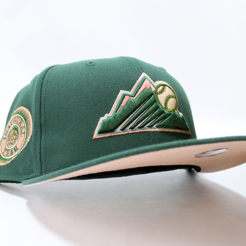 Colorado Rockies 1993 Inaugural Season New Era 59Fifty Fitted Hat (Green Peach Under Brim) 7