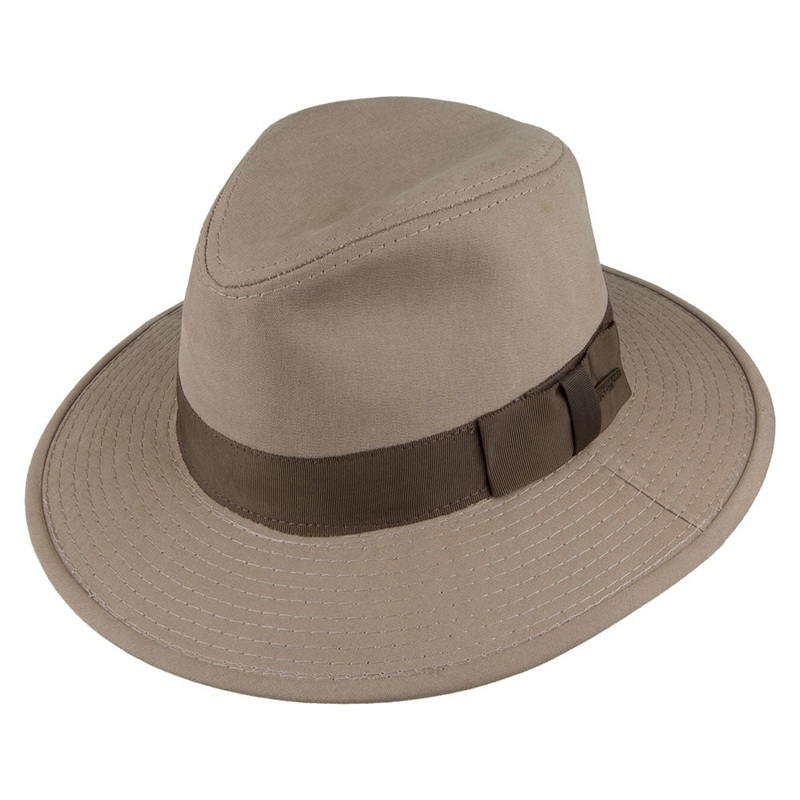 Indiana Jones Hats Cotton Safari Fedora Hat – Khaki M