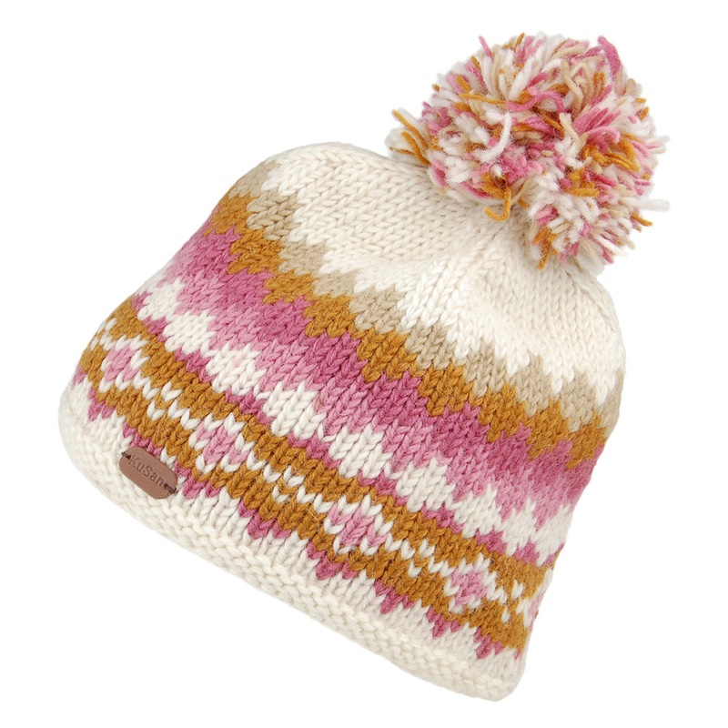 Kusan Short Bobble Hat – Caramel-Cream 1-Size