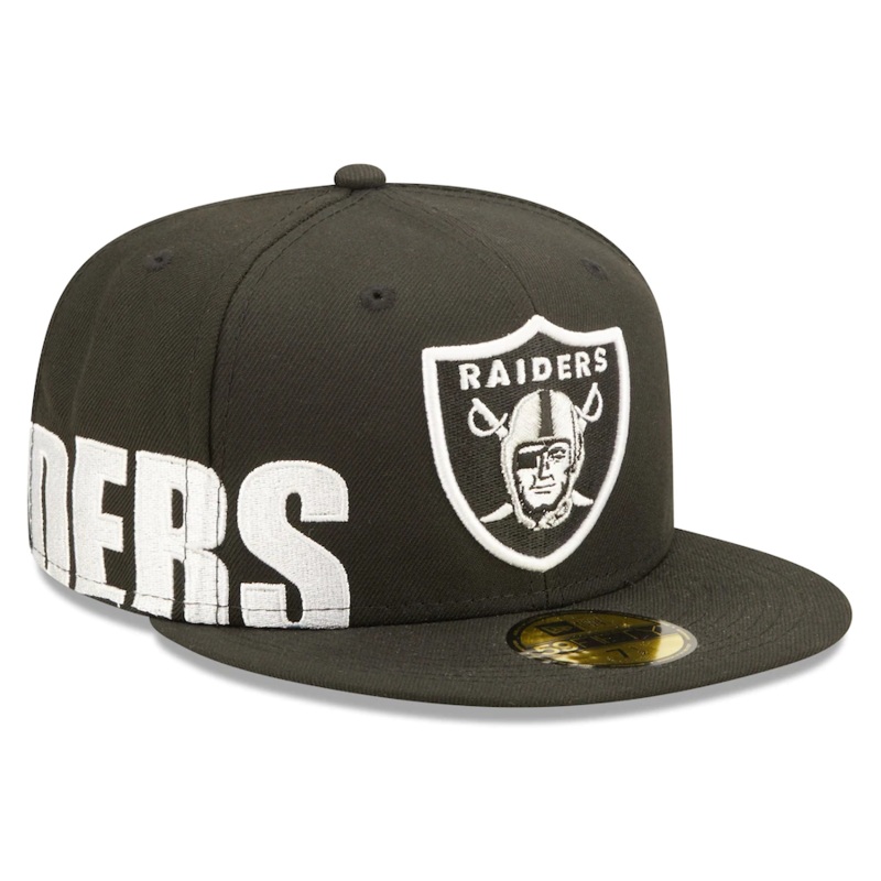 New Era Las Vegas Raiders Black Side Split 59FIFTY Fitted Hat
