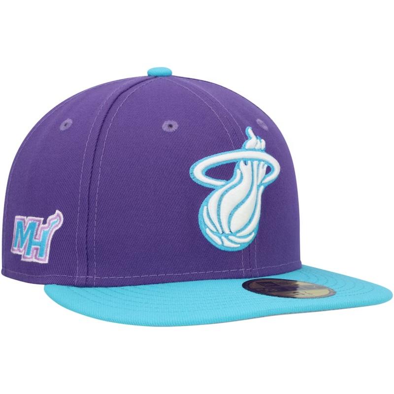New Era Miami Heat Purple Vice 2023 59FIFTY Fitted Hat