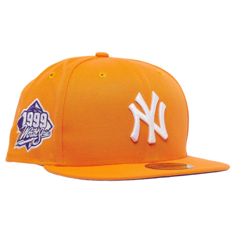 New Era Orange New York Yankees 1999 World Series Purple Undervisor 59FIFTY Fitted Hat