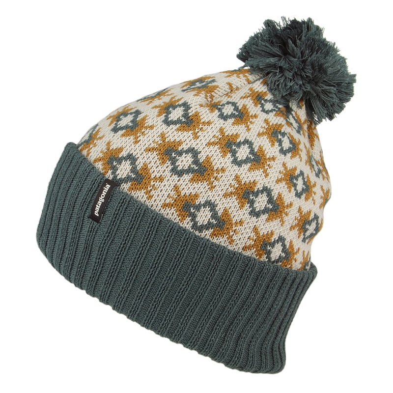 Patagonia Hats Standing Tall Powder Town Bobble Hat – Winter White-Sage 1-Size