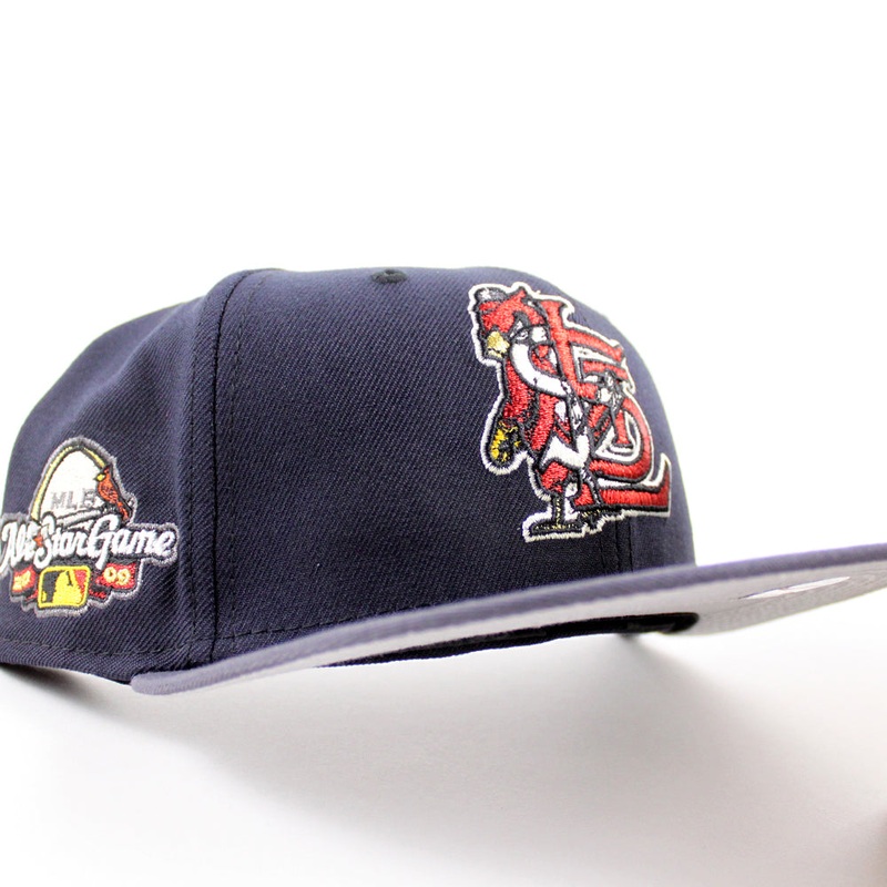 St. Louis Cardinals All Star Game 2009 New Era 59Fifty Fitted Hat (Navy Dark Gray Gray Under Brim) 7