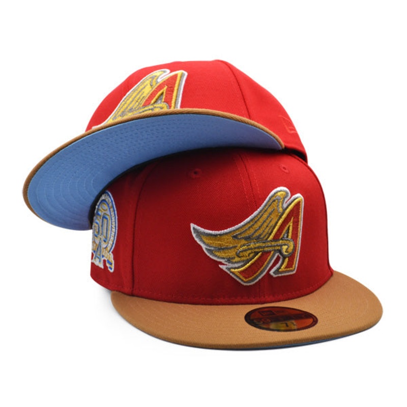 Anaheim Angels 50th Anniversary Exclusive New Era 59Fifty Fitted Hat  Red/Bronze 7