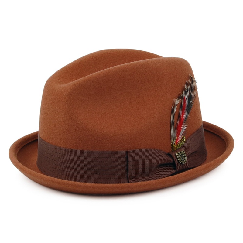 Brixton Hats Gain Trilby Hat – Rust Small-56cm