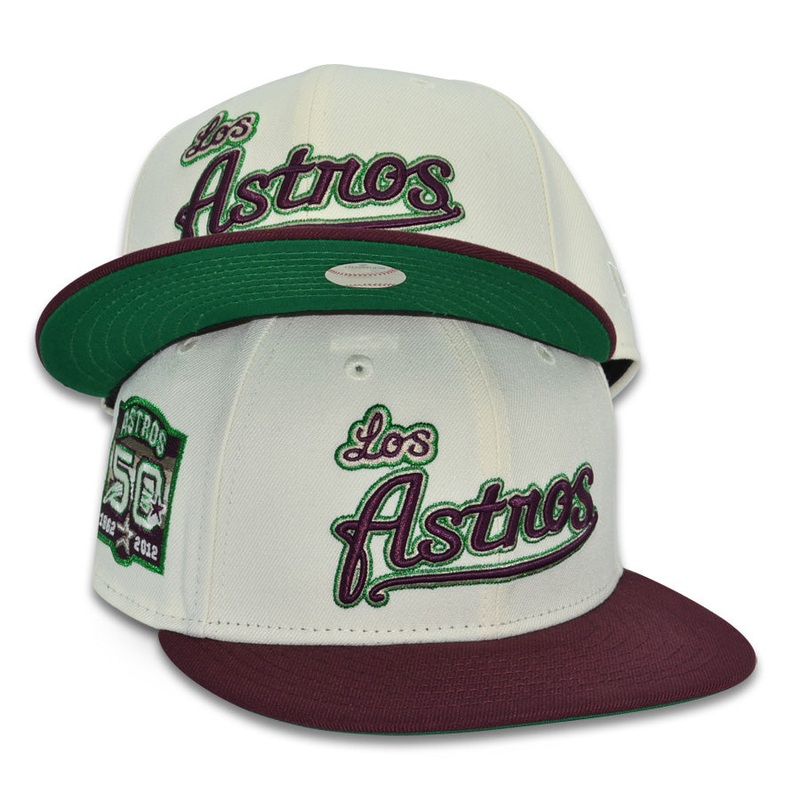 Houston Los Astros “MISTLETOE” Exclusive New Era 59Fifty Fitted Hat – Chrome/Maroon 6 7/8