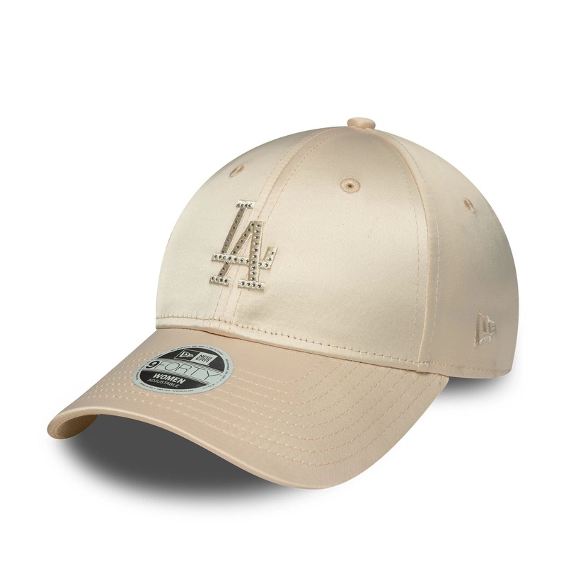 LA Dodgers MLB Satin Rhinestone Cream 9FORTY Adjustable Cap OSFM