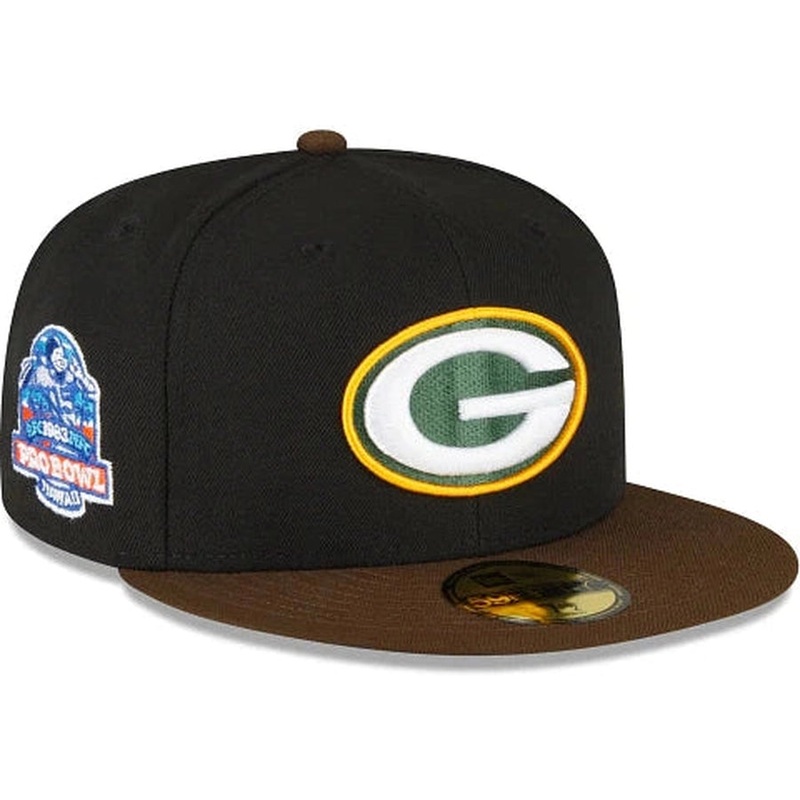 New Era Green Bay Packers Black Walnut 2023 59FIFTY Fitted Hat