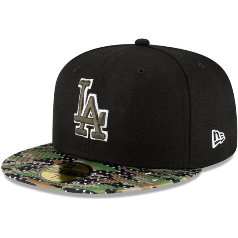 New Era Los Angeles Dodgers Black Camo Visor 59FIFTY Fitted Hat