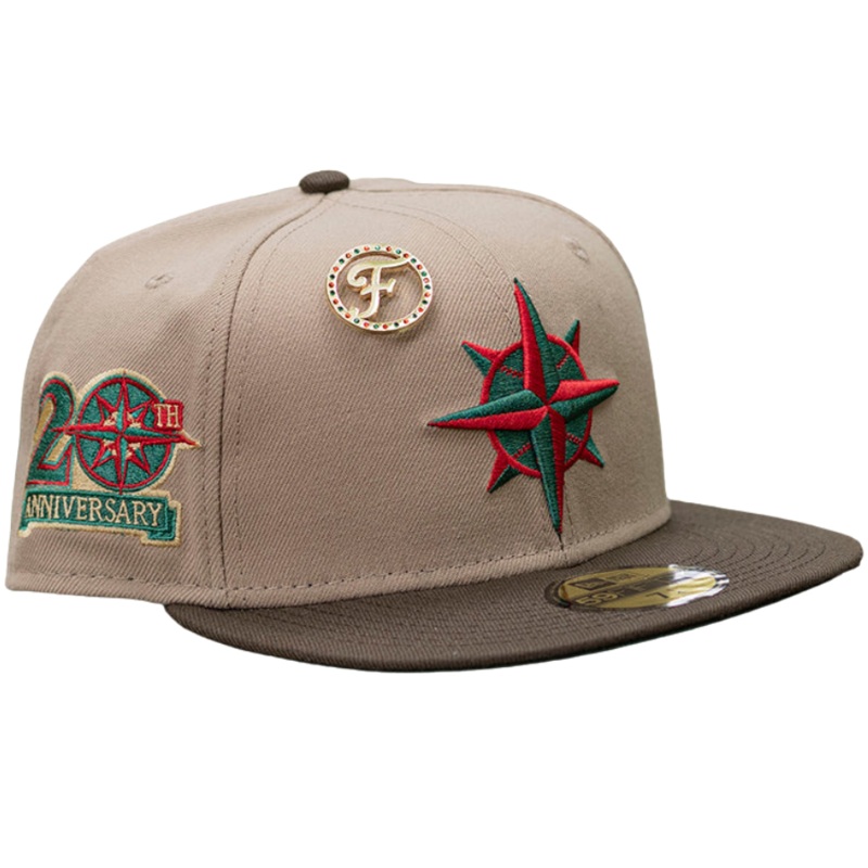 New Era x FAM Seattle Mariners 20th Anniversary Camel/Walnut/Emerald Green 59FIFTY Fitted Hat