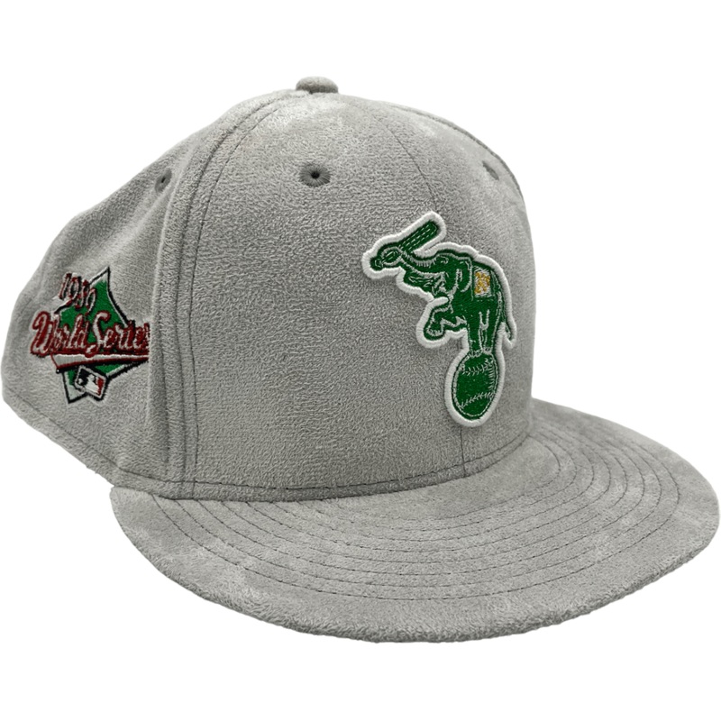 New Era x Pro Image Sports Oakland Athletics Gray Metallic Suede 59FIFTY Fitted Hat