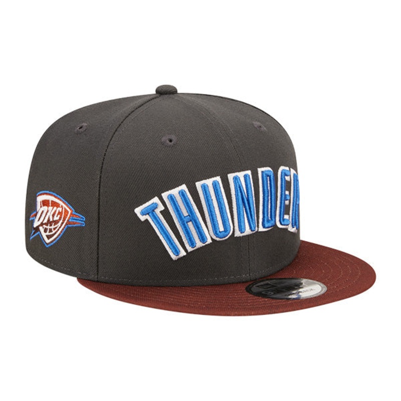Oklahoma City Thunder New Era NBA 2022-23 CITY EDITION 9Fifty Snapback Hat – Gray/Brown/Blue