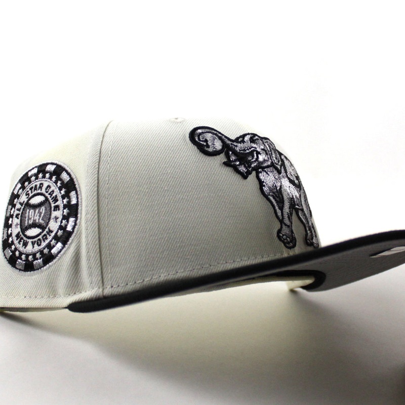 Philadelphia Athletics 1942 All Star Game New Era 59Fifty Fitted Hat (Chrome White Black Gray Under Brim) 6 7/8