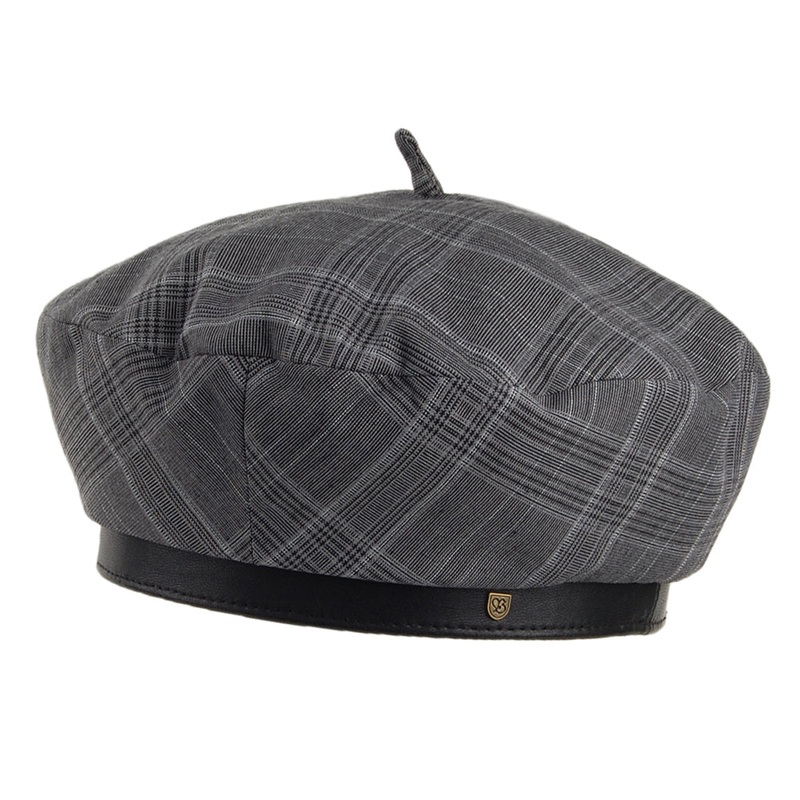 Brixton Hats Audrey II Plaid Beret – Grey Small-56cm