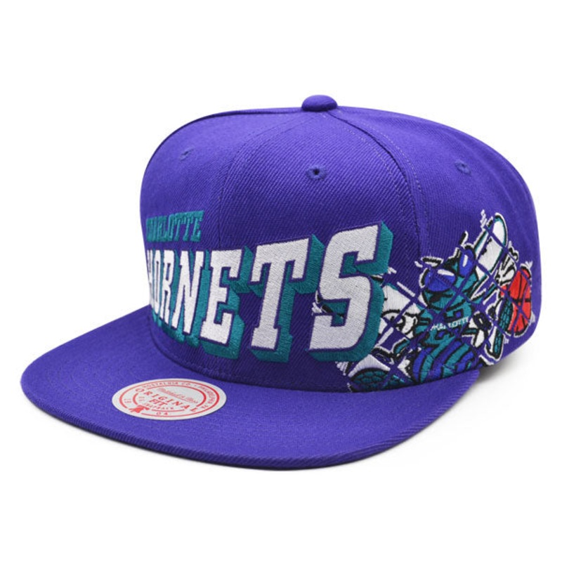 Charlotte Hornets Mitchell & Ness THE GRID Snapback NBA Hat – Purple/Teal